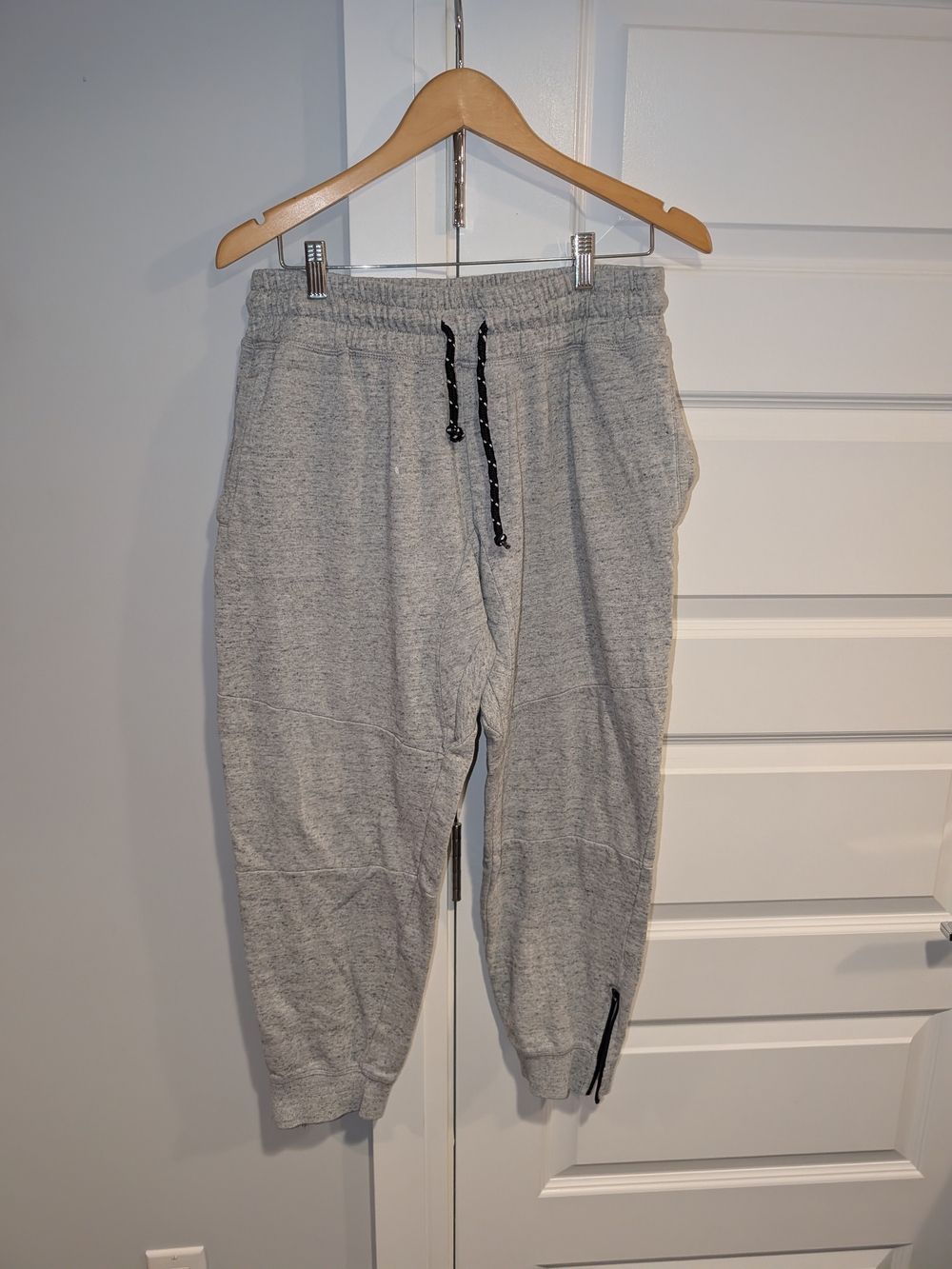 Warehouse Light Gray Men's Jogger Sweatpants with Black Drawcord